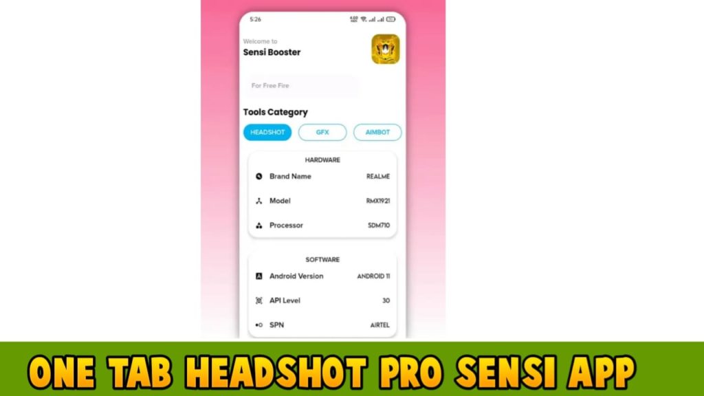 One Tap Headshot Pro Sensi GFX App