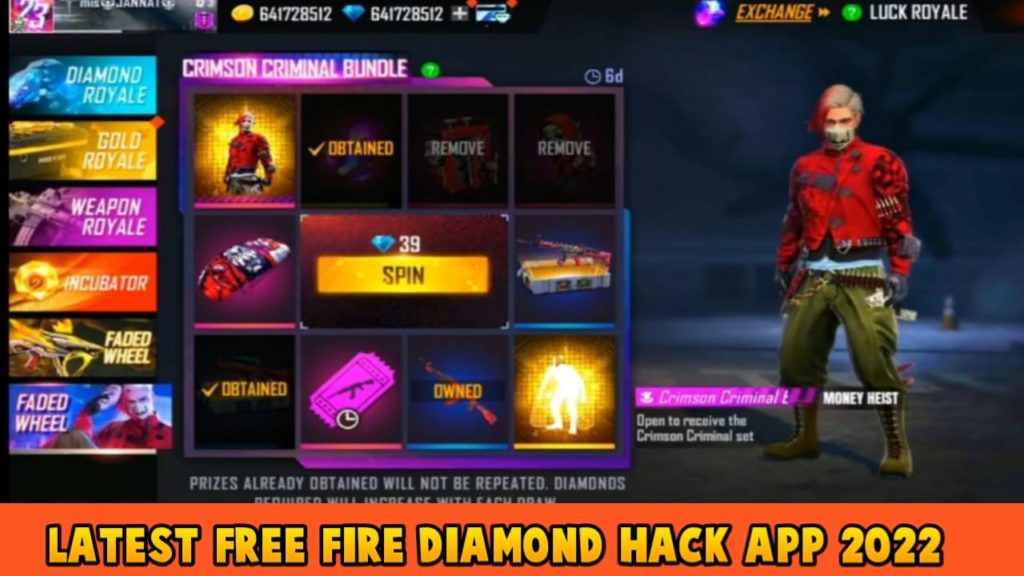 Latest Free Fire Diamond Hack APP 2022