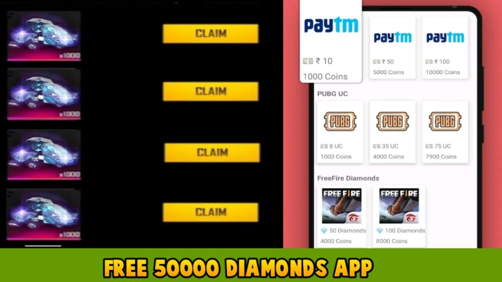 mGamer App For Free 50000 FF Max Diamonds 