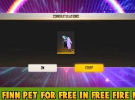 How to Get Finn Pet In Free Fire Max For Free