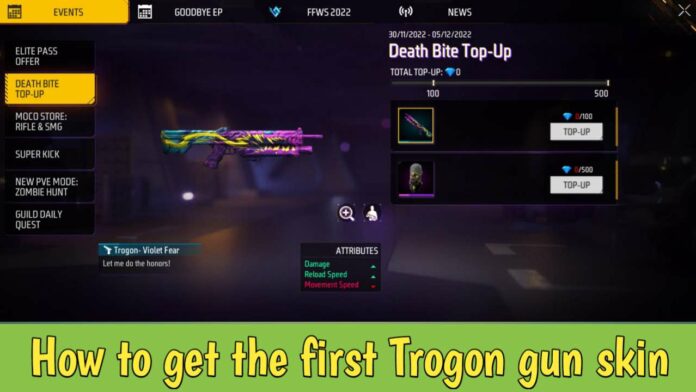 How to get the first Trogon gun skin in the free fire