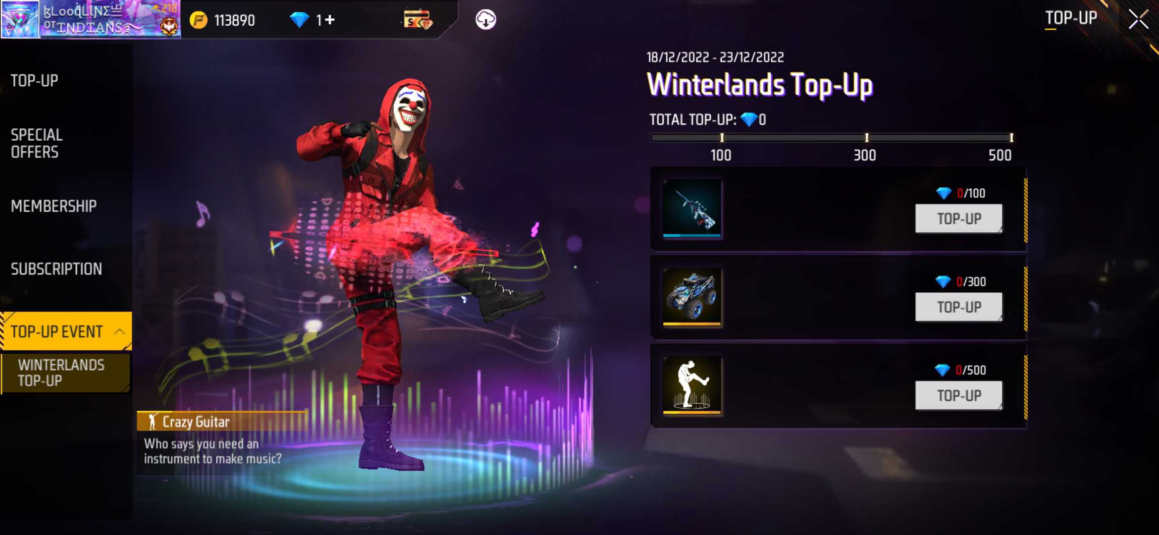 The New Top-Up Event In Free Fire – The Winterland Top-up