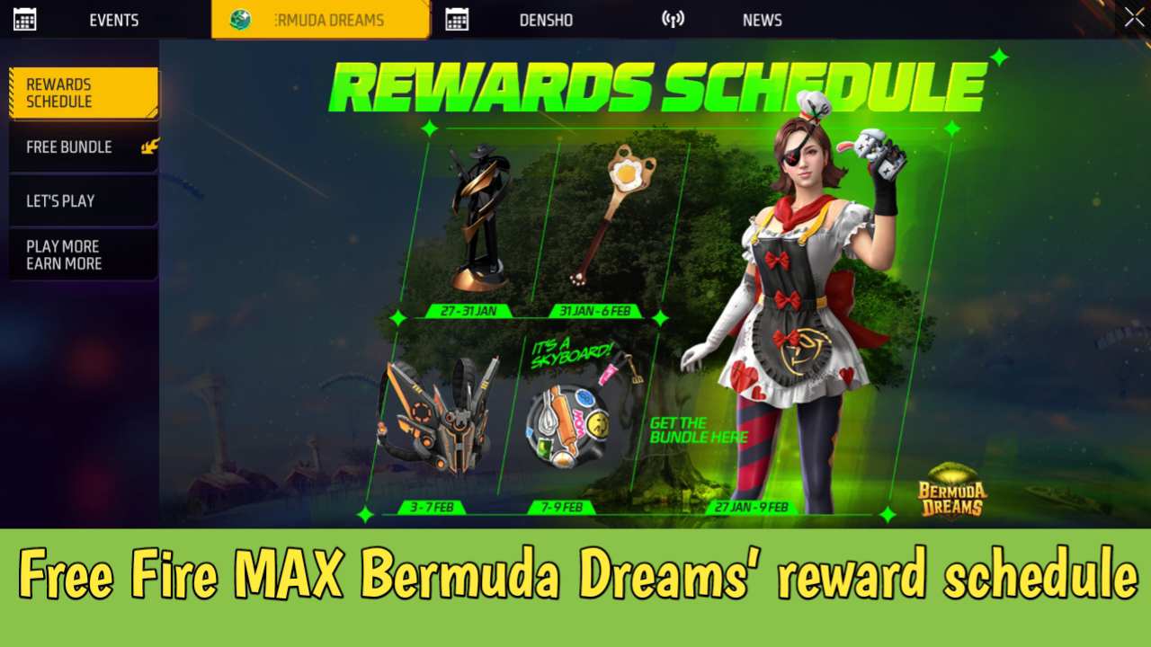 Garena reveals Free Fire MAX Bermuda Dreams’ reward schedule