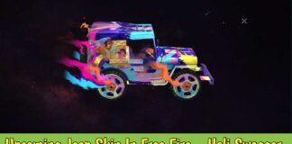 Upcoming Jeep Skin In Free Fire – Holi Swagger