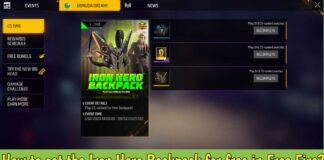 How to get the Iron Hero Backpack for free in Free Fire