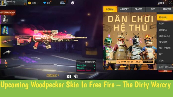 Upcoming Woodpecker Skin In Free Fire – The Dirty Warcry