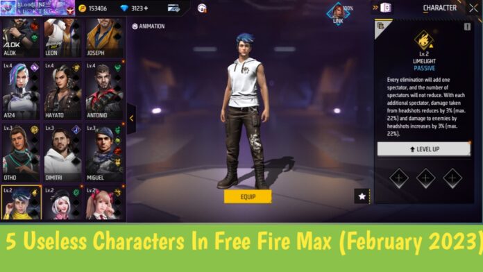 5 Useless Characters In Free Fire Max (February 2023)