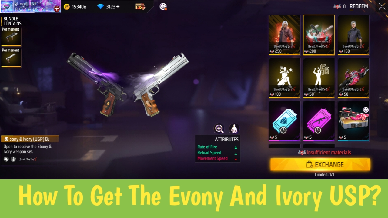How To Get The Evony And Ivory USP In Free Fire Max