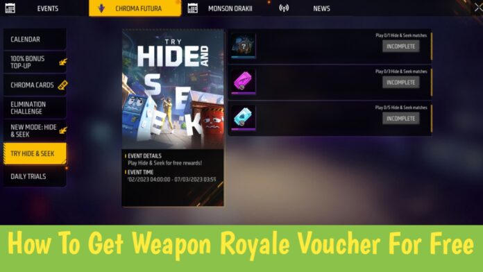 How To Get Weapon Royale Voucher For Free In Free Fire Max