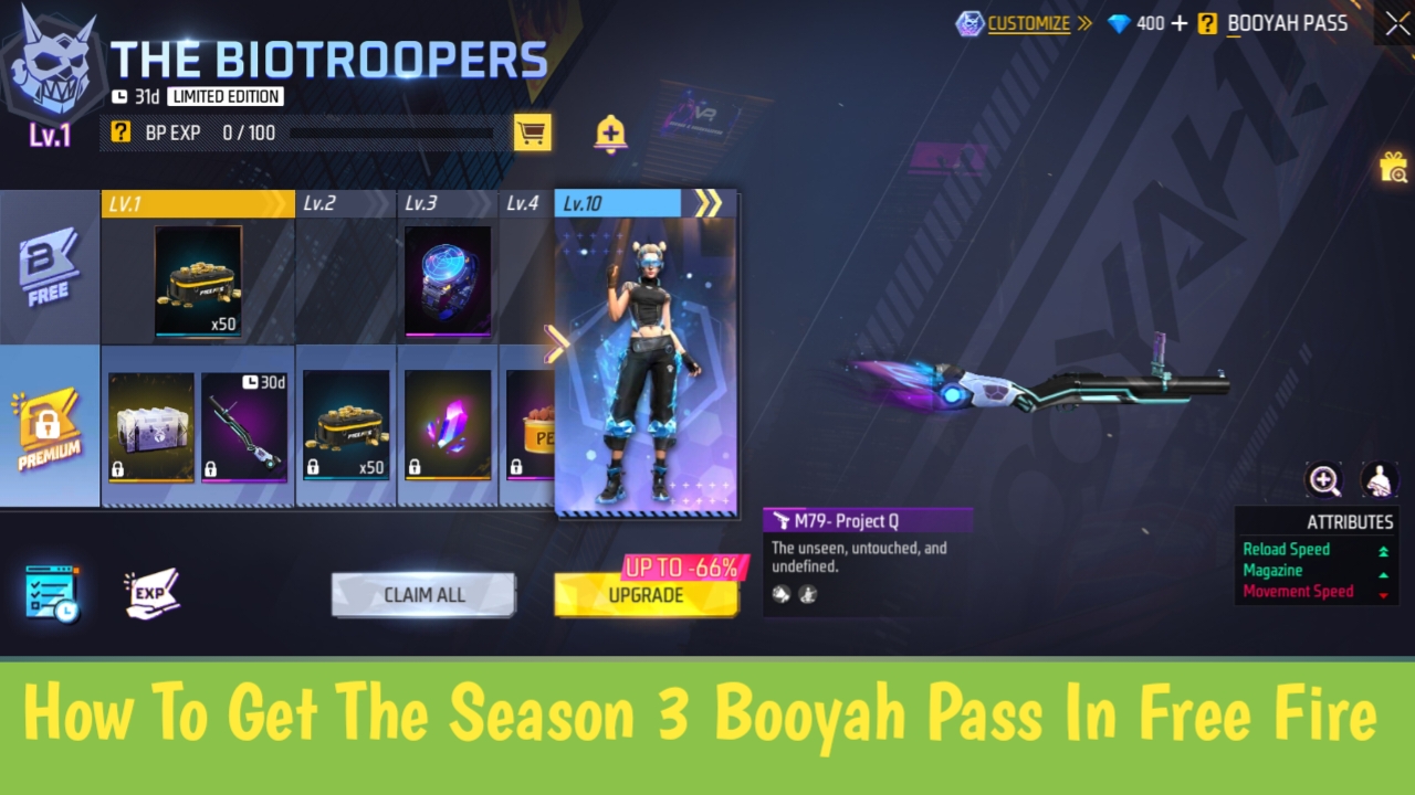 How To Get The Season 3 Booyah Pass In Free Fire Max: The Biotroopers