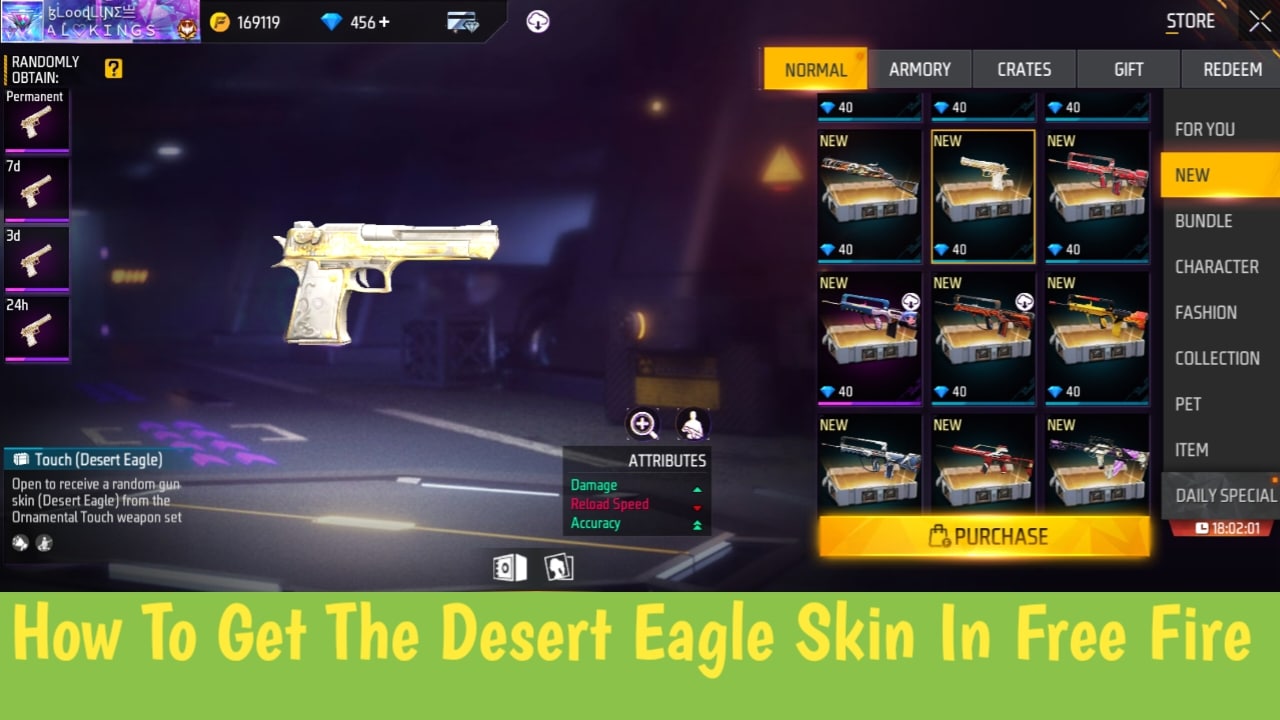 How To Get The Desert Eagle Skin In Free Fire Max