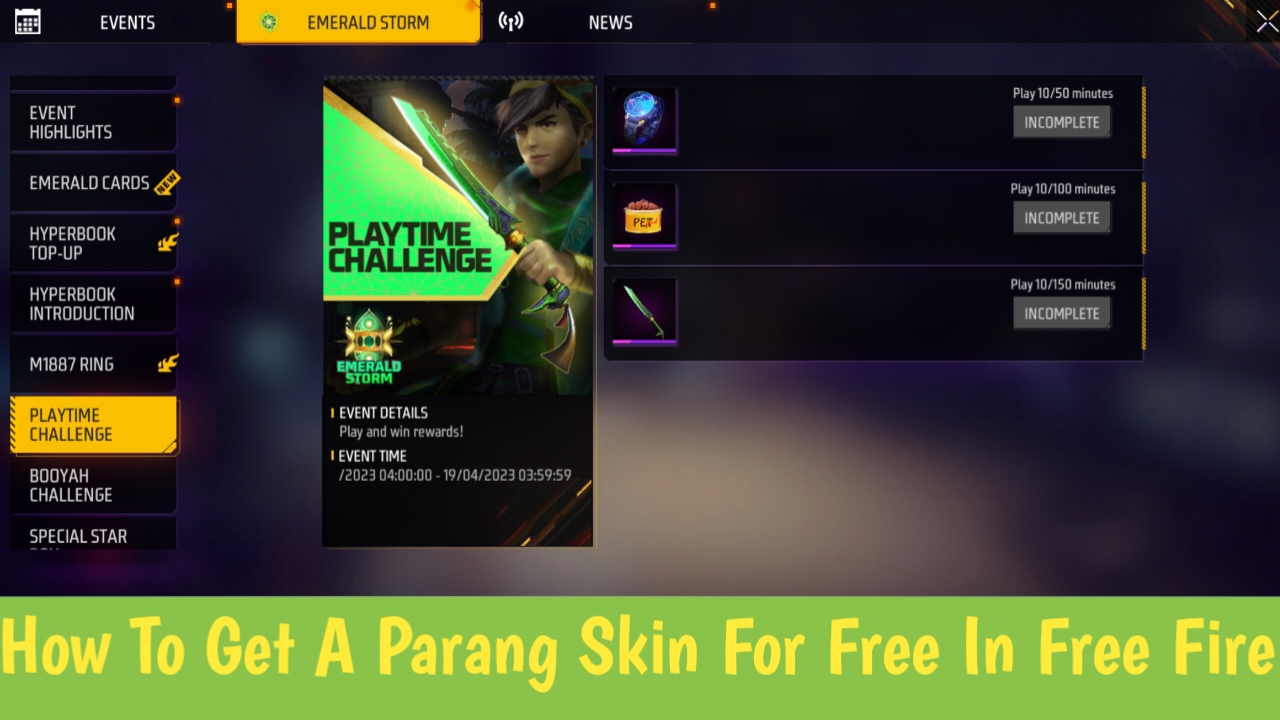 How To Get A Parang Skin For Free In Free Fire