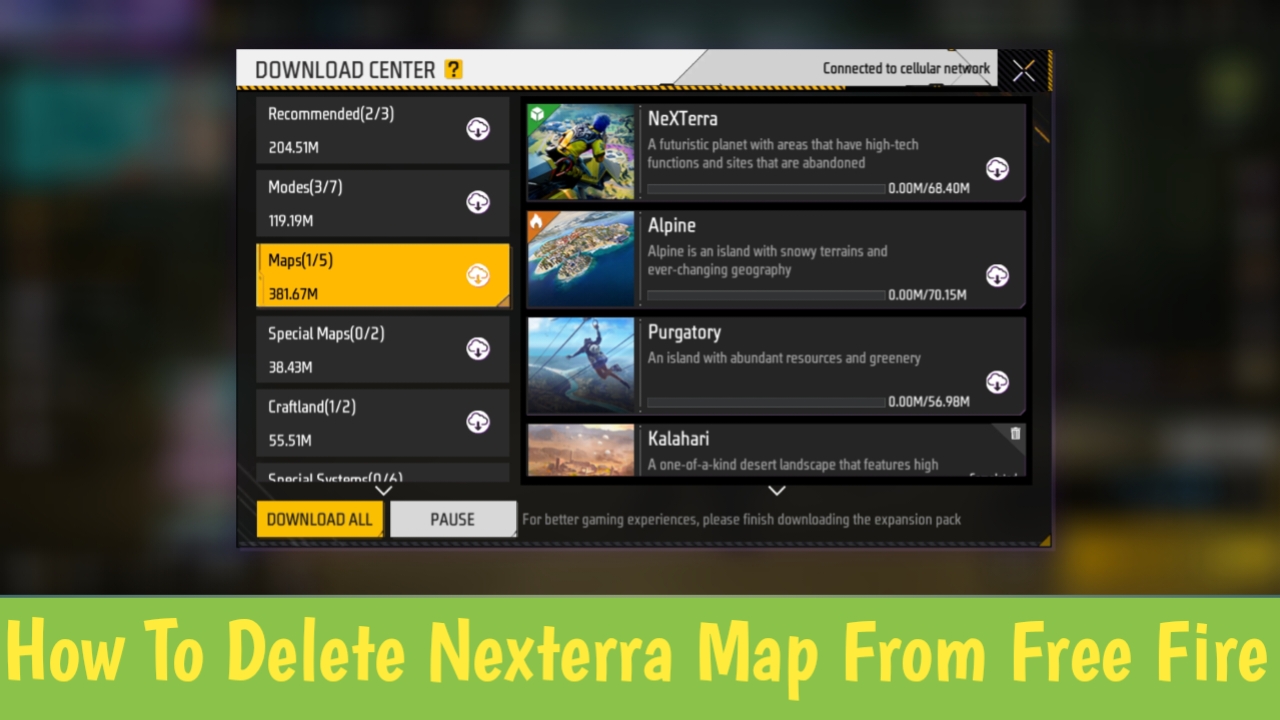 How To Delete Nexterra Map From Free Fire?