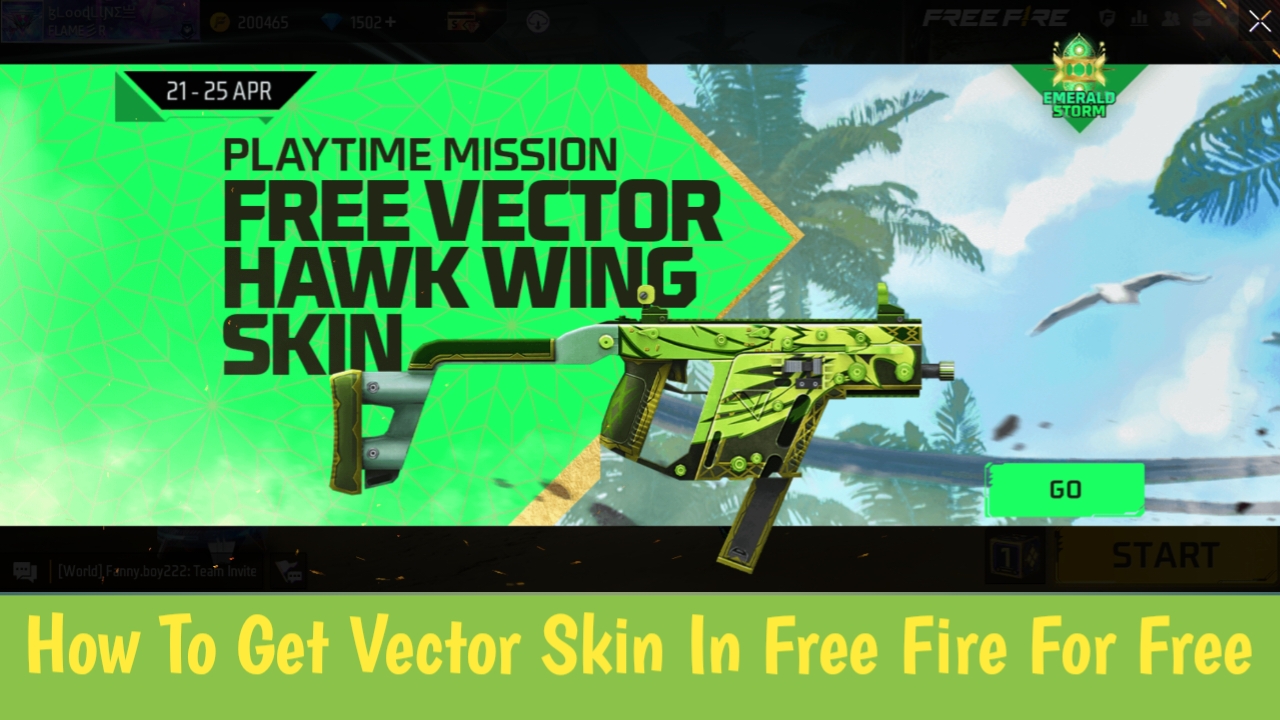 How To Get Hawk Wing Vector Skin In Free Fire Max For Free