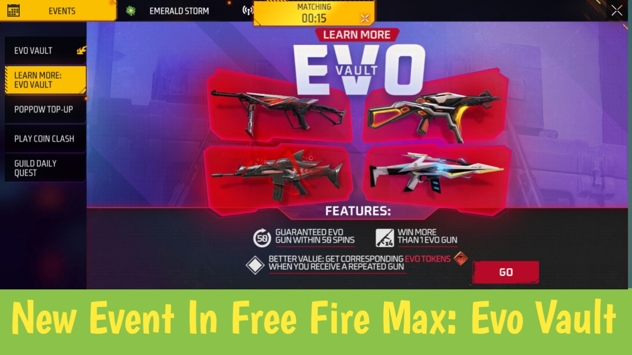 New Event In Free Fire Max: Evo Vault