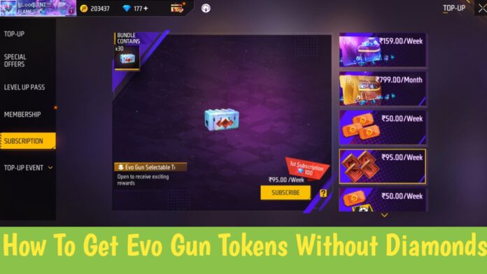 How To Get Evo Gun Tokens Without Diamonds In Free Fire Max