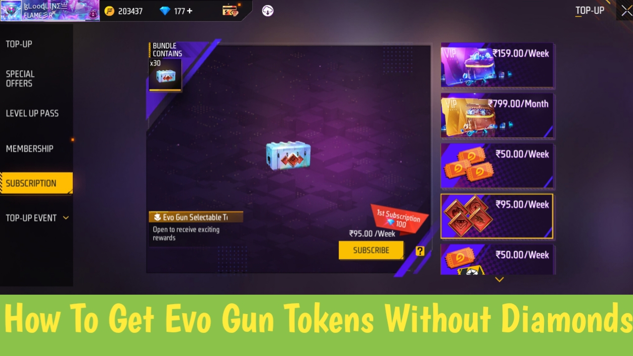 How To Get Evo Gun Tokens Without Diamonds In Free Fire Max
