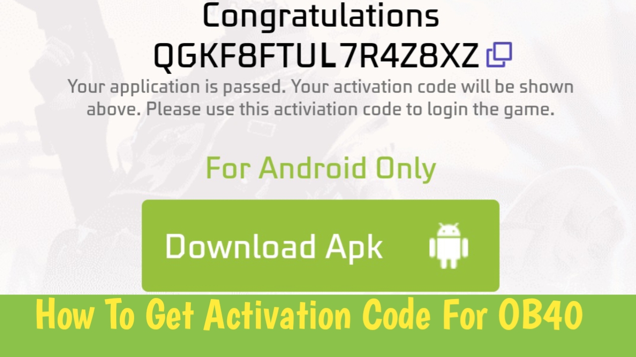 How To Get Activation Code For OB40 Advance Server In Free Fire Max