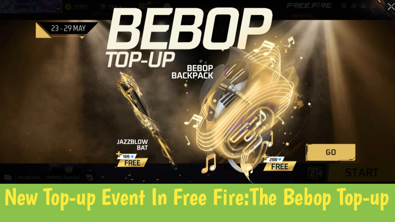 New Top-up Event In Free Fire Max: The Bebop Top-up Event