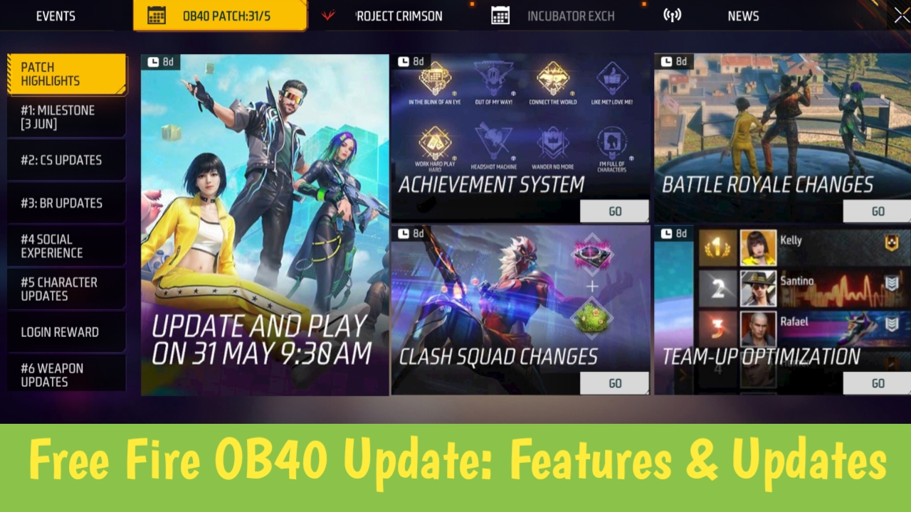 Free Fire OB40 Update: Features & Updates