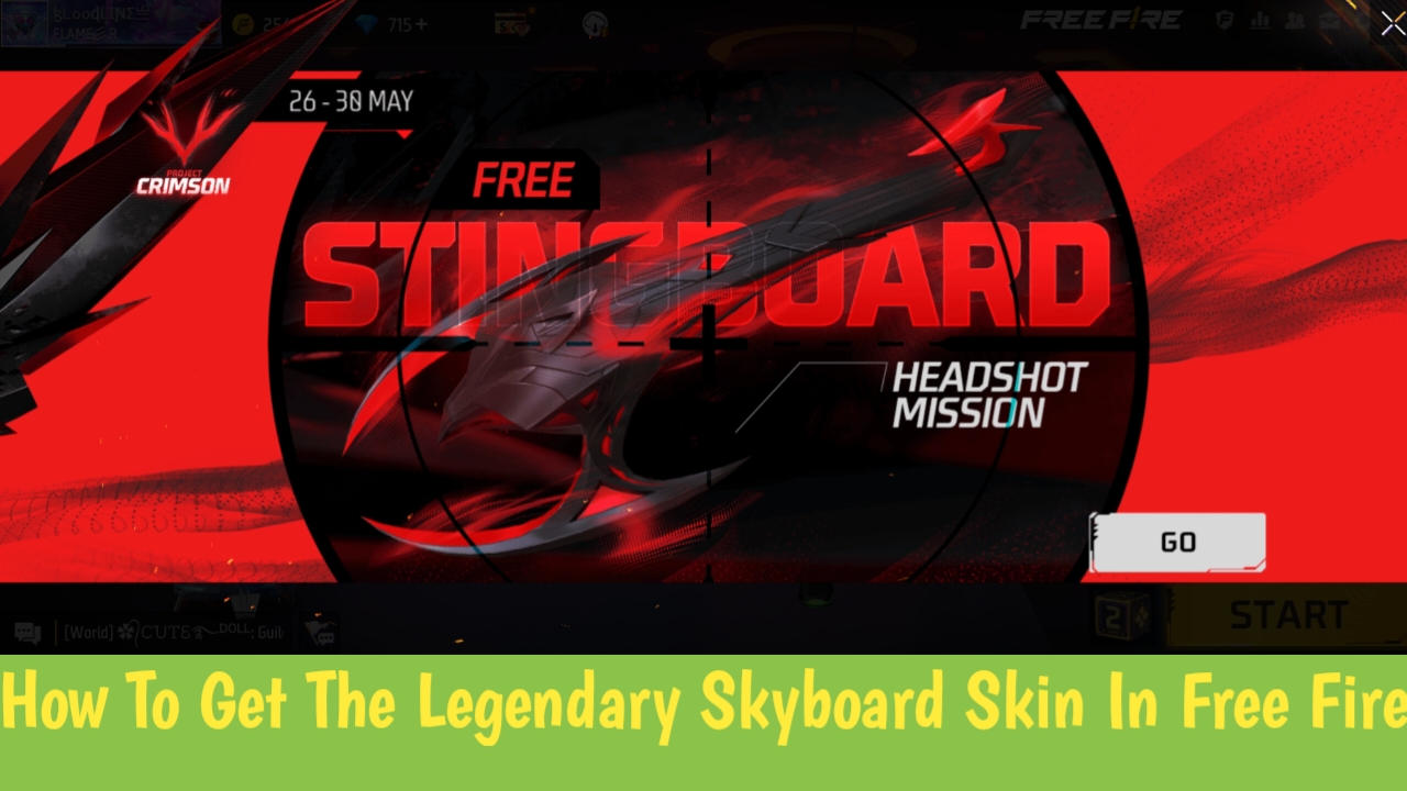 How To Get The Legendary Skyboard Skin In Free Fire For Free: The Stingboard