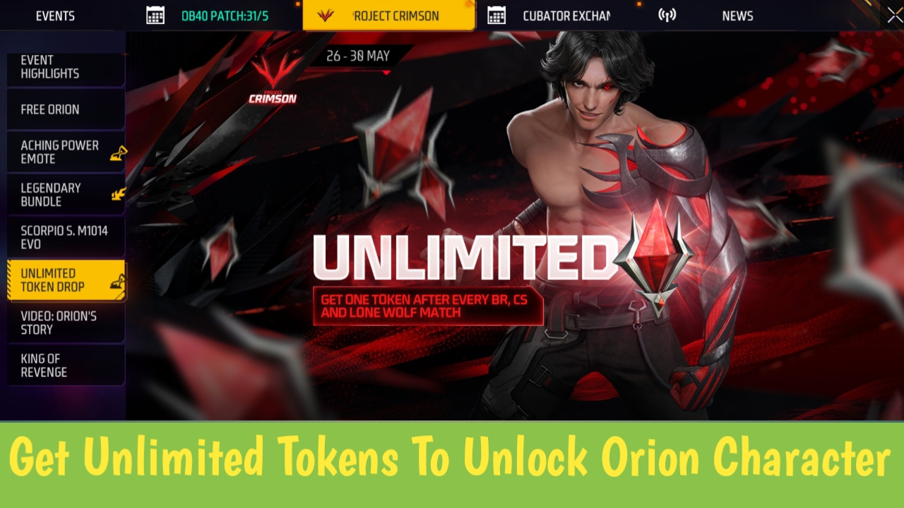 Get Unlimited Tokens To Unlock Orion Character For Free In Free Fire