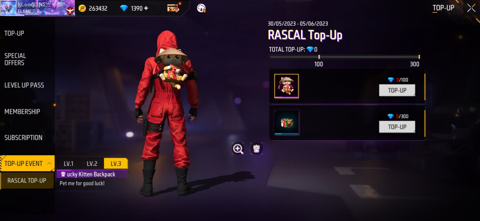 Rascal Top-up: New Top-up Event In Free Fire Max