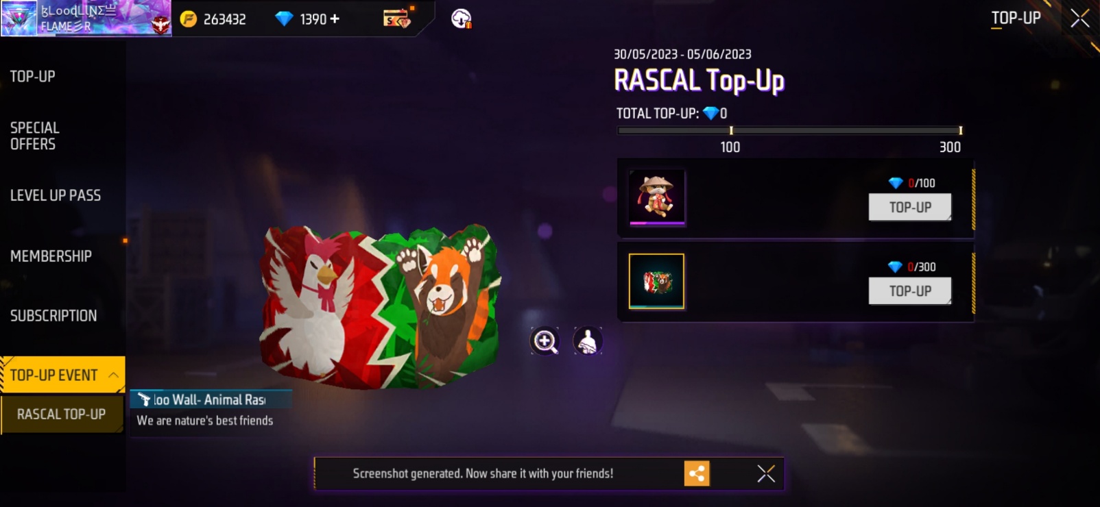 How To Get The New Gloo Wall Skin In Free Fire Max: The Animal Rascal