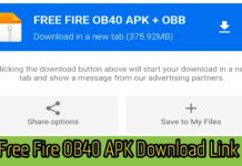 Free Fire OB40 APK Download Link