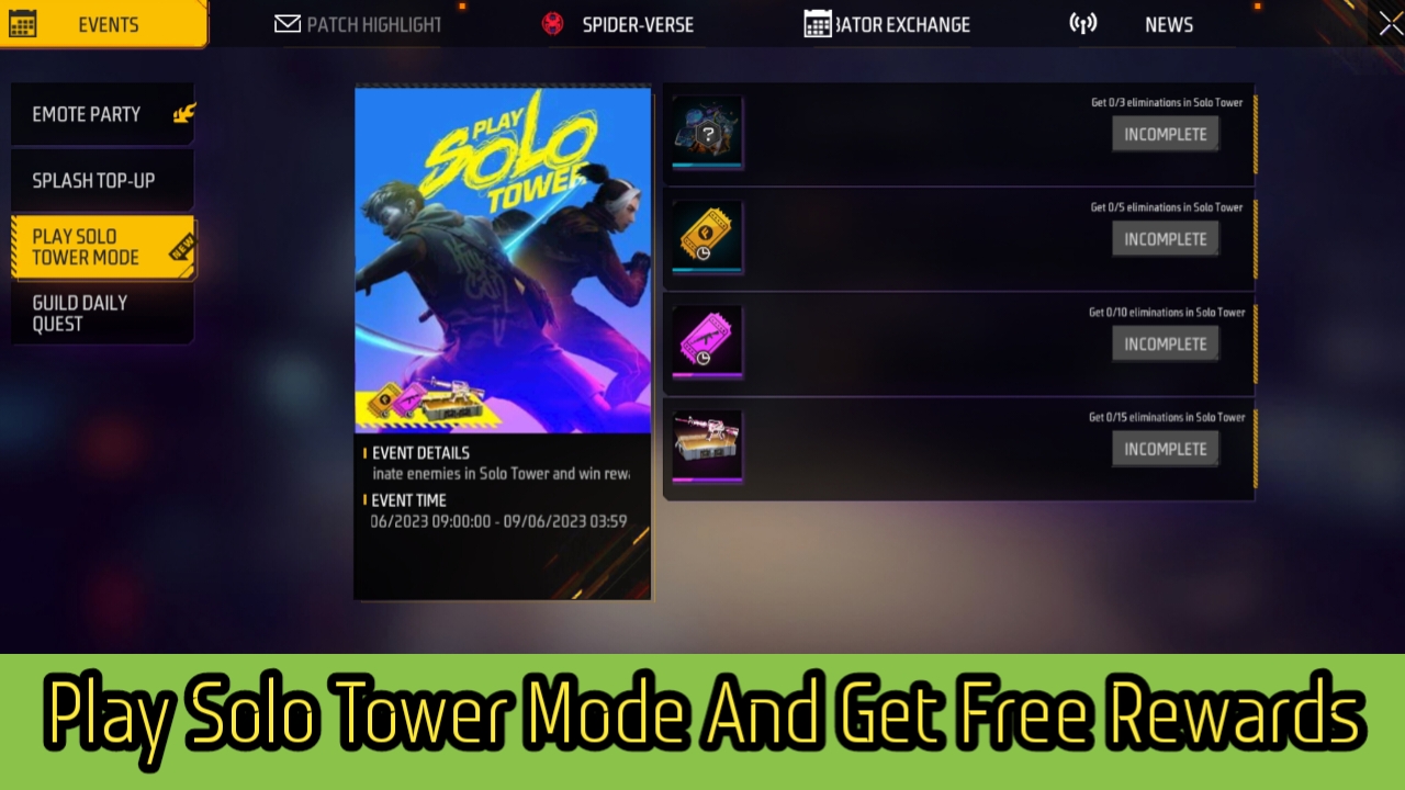 Play Solo Tower Mode And Get Free Rewards