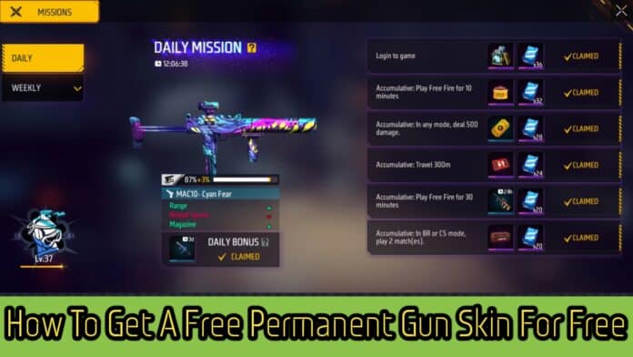 How To Get A Free Permanent Gun Skin In Free Fire For Free
