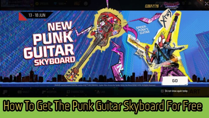 How To Get The Punk Guitar Skyboard For Free In Free Fire Max