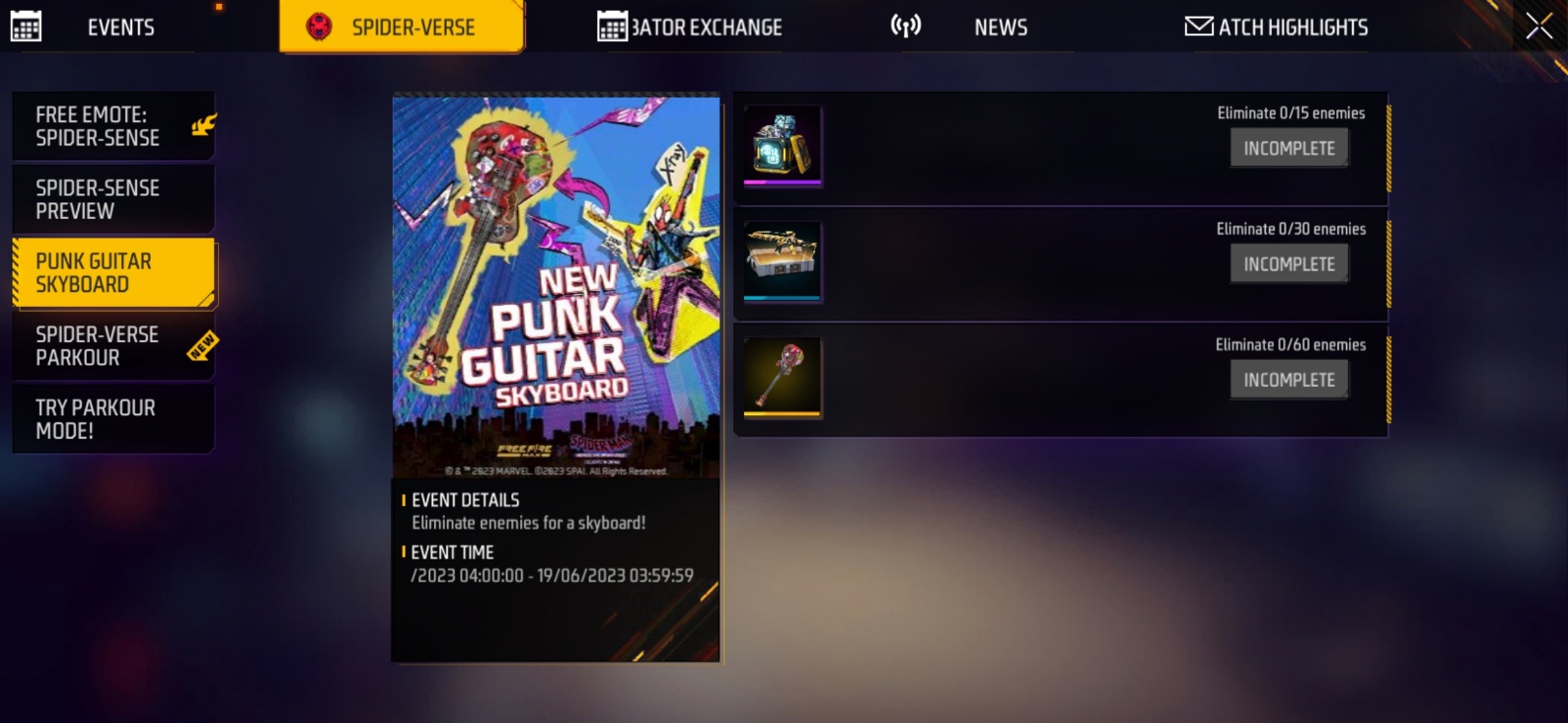 How To Get The Punk Guitar Skyboard For Free In Free Fire Max