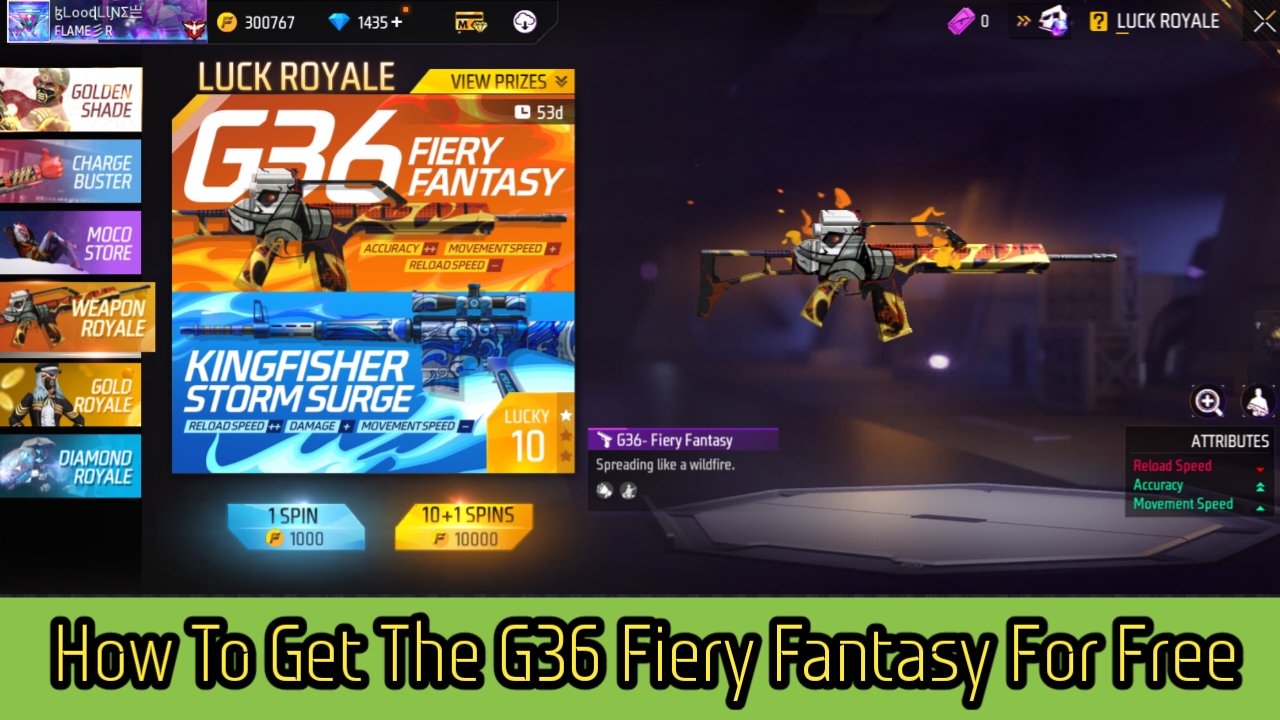 How To Get The G36 Fiery Fantasy For Free In Free Fire Max