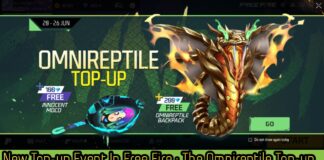 New Top-up Event In Free Fire Max: The Omnireptile Top-up