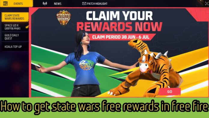 How to get state wars free rewards in free fire Max