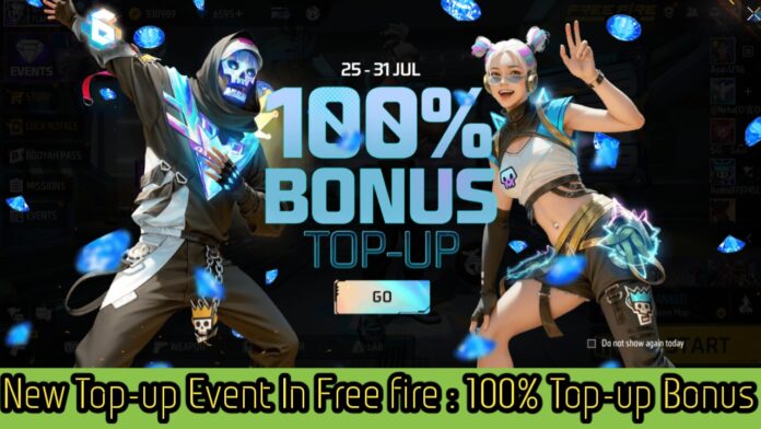 New Top-up Event In Free fire max : 100% Top-up Bonus