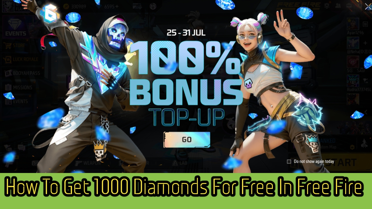 How To Get 1000 Diamonds For Free In Free Fire Max