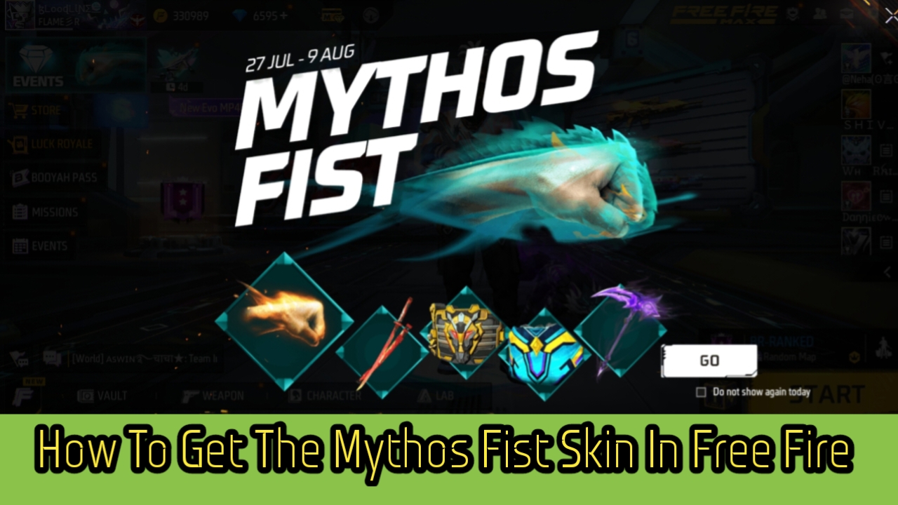 How To Get The Mythos Fist Skin In Free Fire Max