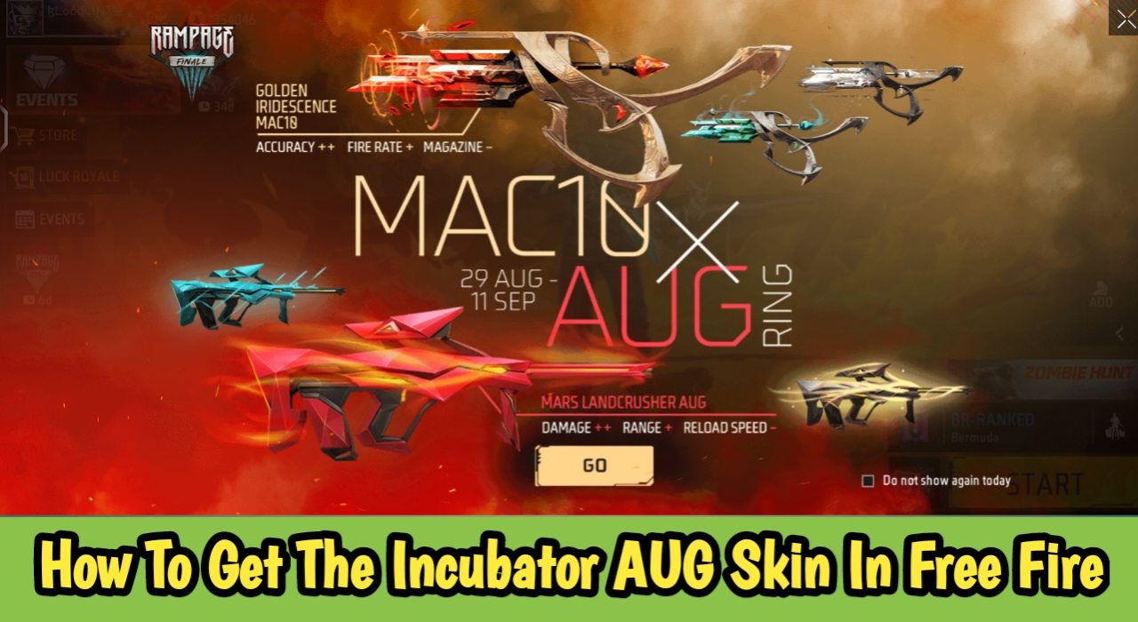 How To Get The Incubator AUG Skin In Free Fire