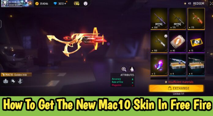 How To Get The Golden Iridescence Mac10 Skin In Free Fire