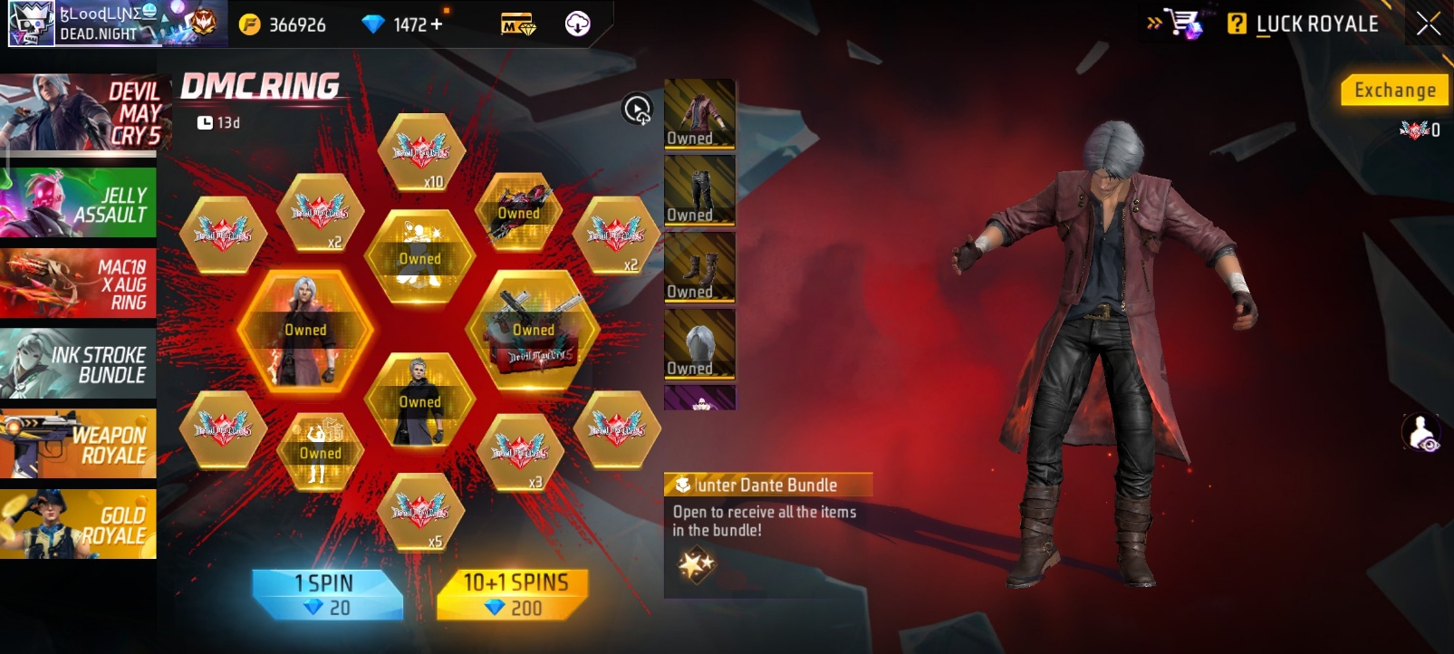 New Ring Event In Free Fire: Devil May Cry