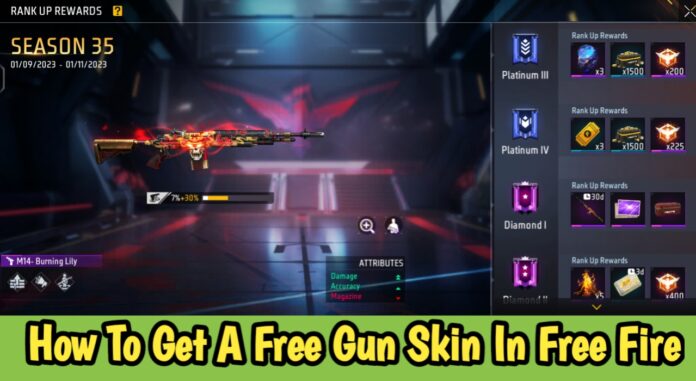 How To Get A Free Gun Skin In Free Fire: M14 Burning Lily