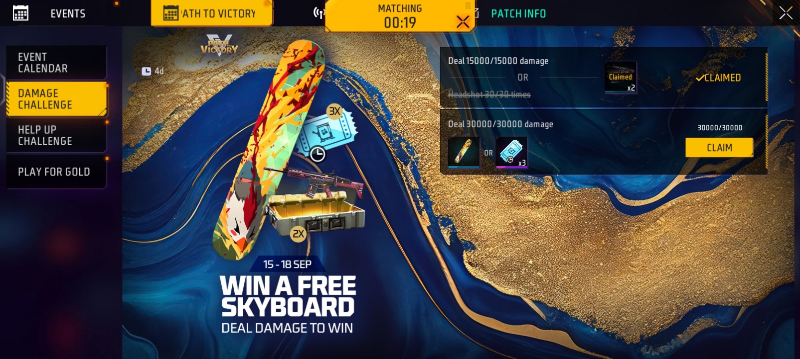 New Activity Event In Free Fire Max : Win A Free Skyboard