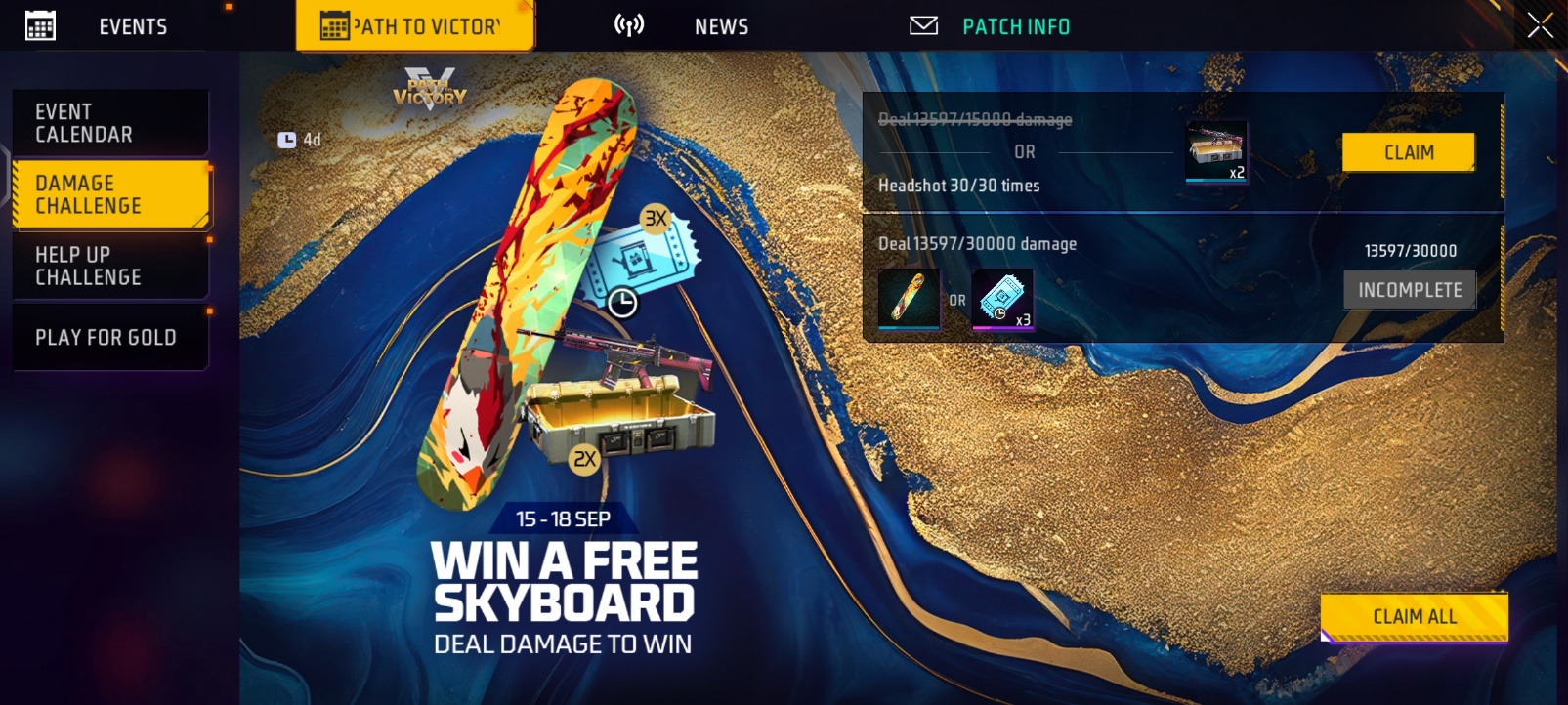 How To Get A Free Skyboard Skin In Free Fire Max