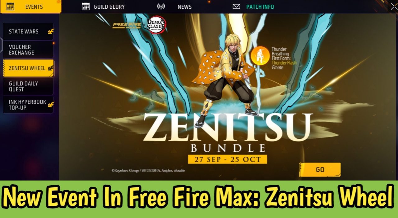 New Event In Free Fire Max: Zenitsu Wheel