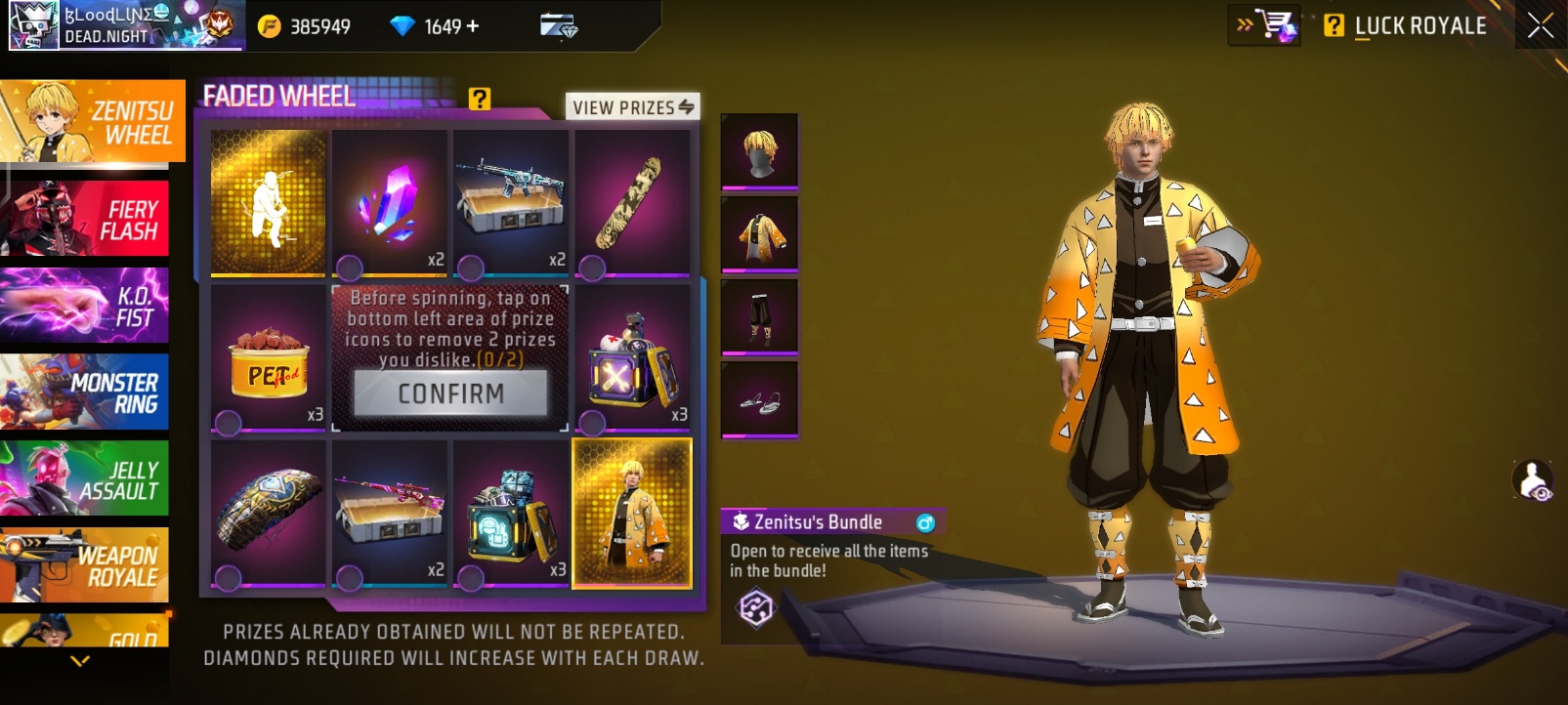 How To Get The Zenitsu Bundle In Free Fire Max