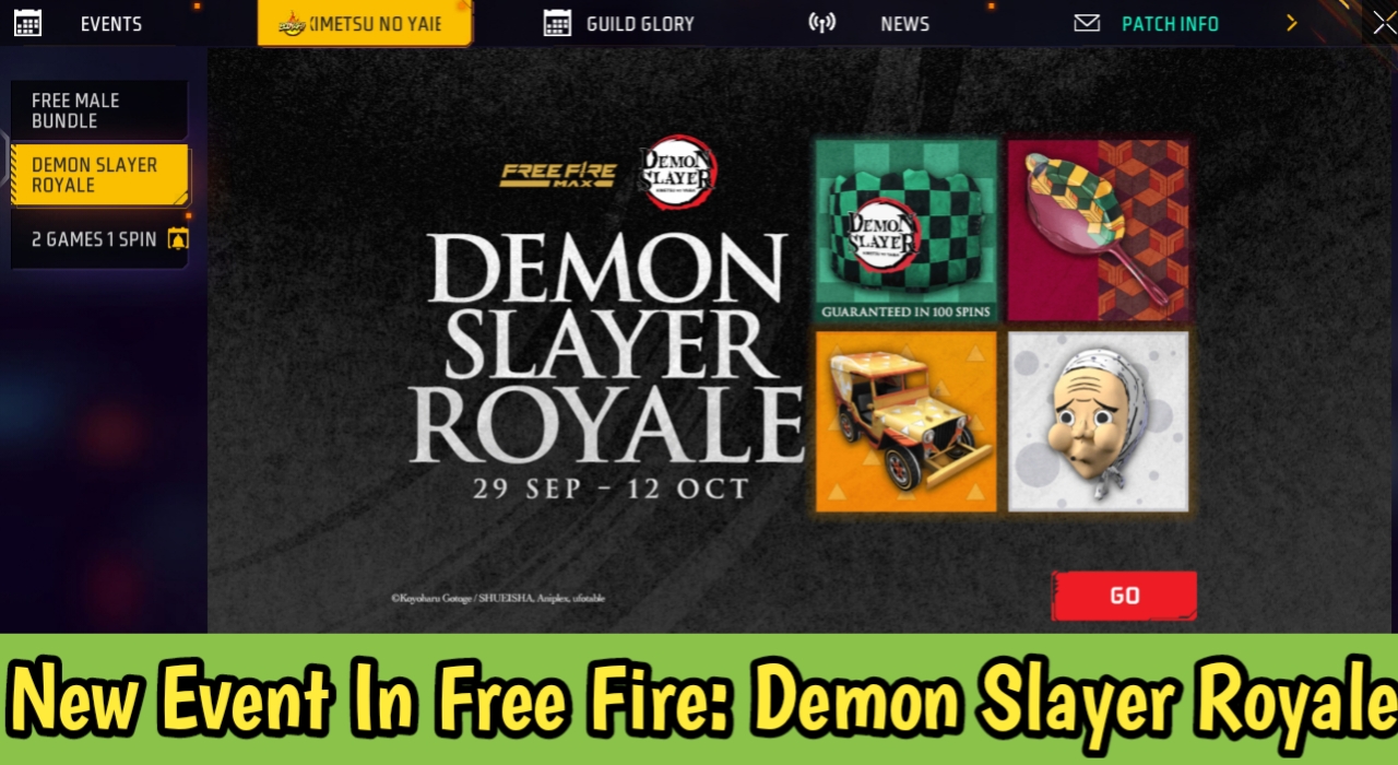 New Event In Free Fire Max: Demon Slayer Royale