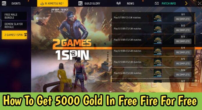 New Activity Event In Free Fire Max : 2 Games 1 Spin