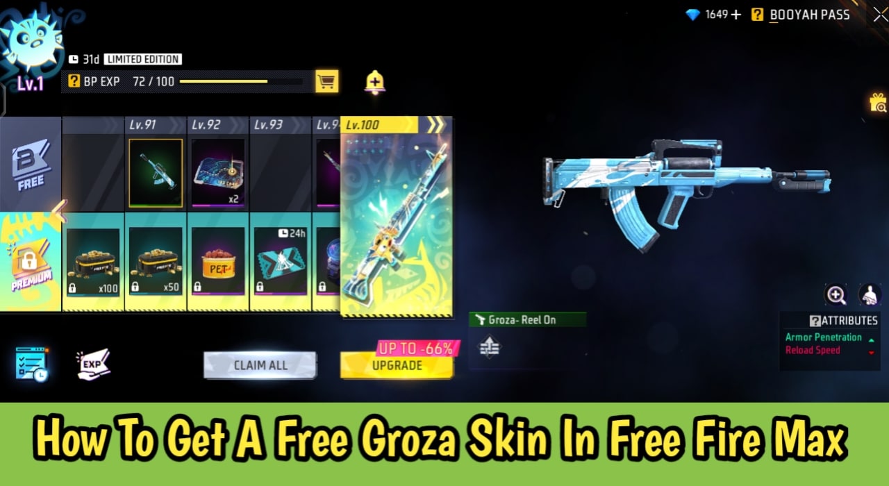 How To Get A Free Groza Skin In Free Fire Max